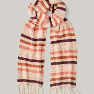 PACT Multicolored Striped Chunky Fringe Scarf, 100% Organic Cotton